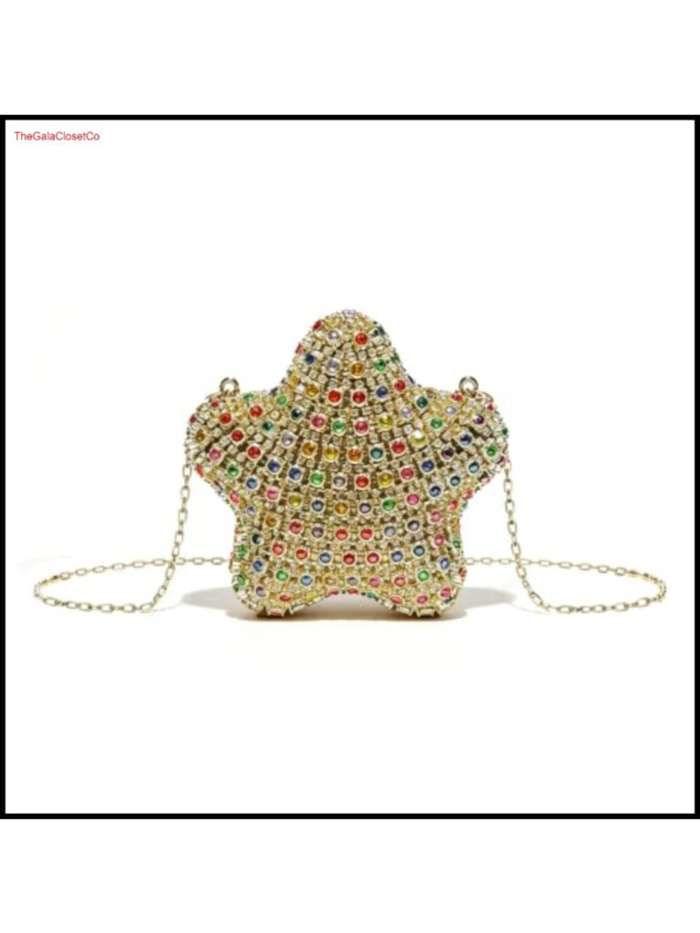 Rhinestone Star Clutch Mini Evening Crossbody Bag Convertible Chains
